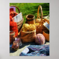 STARTING UNDER $20 -Baskets of Yarn at Flea Market Print