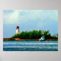 STARTING UNDER $20 Lighthouse, Boat Nassau Bahamas Poster