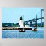 STARTING UNDER $20 -  Lighthouse, Bridge and Boats Poster