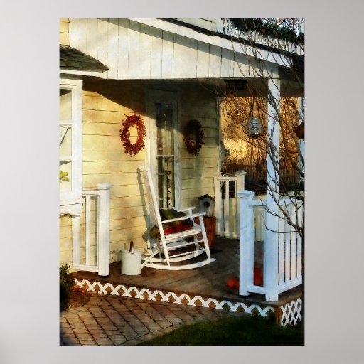 STARTING UNDER $20 - Rocking Chair on Side Porch Poster