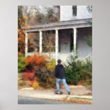 STARTING UNDER $20 - Skateboarder on Sidewalk Print