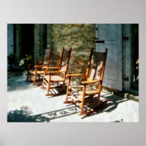 STARTING UNDER $20 - Three Wooden Rocking Chairs Print