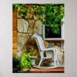 STARTING UNDER $20 - Wicker Rocking Chair on Porch Print