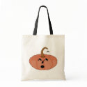 Startled Pumpkin Cross Stitch Pattern Canvas Bag