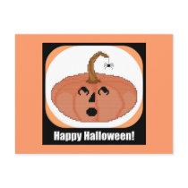 Startled Pumpkin Cross Stitch postcards