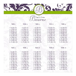 starts at $12.80 Damask Seating Chart 12 Tables print