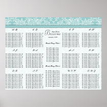Starts at $12.80 Seating Chart Alphabetical Order Poster