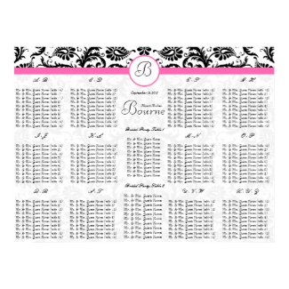 Starts at $12.80 Swirl Hot Pink Trim Seating Chart print
