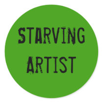 Starving Artist Art Gear Round Sticker
