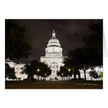 State Capitol of Austin, Texas at Night Cards