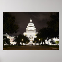 State Capitol of Austin, Texas at Night Posters