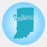 State Indiana Round Sticker