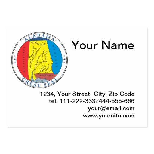 State of Alabama seal Business Card (front side)