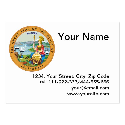 State of California seal Business Card Template (front side)