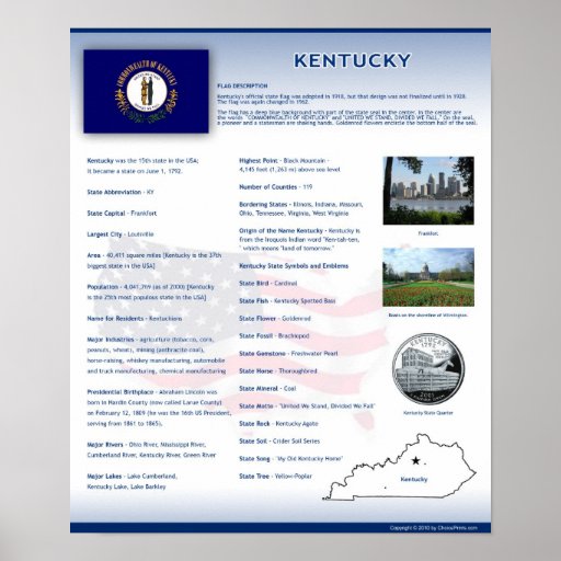 State of Kentucky, KY Posters
