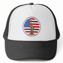 State of Liberty In USA Flag Trucker Hats