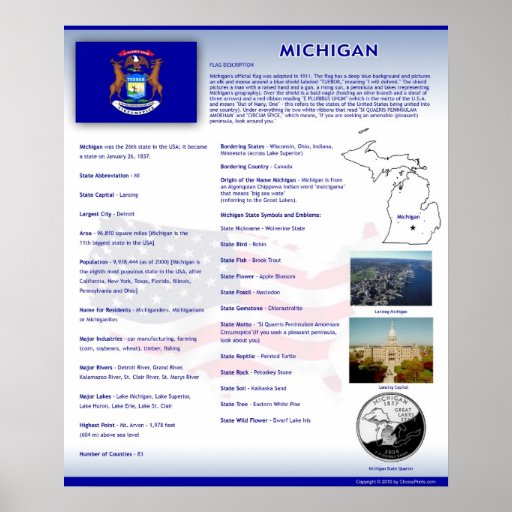 State of Michigan,MI Posters