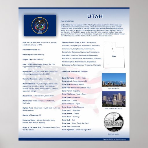 State of Utah, UT Posters