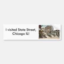 State St Chicago IL Vintage 1905 Bumper Sticker