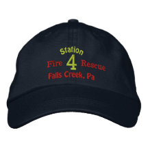 Station 4-Firefighter Hat-Embroidered Embroidered Baseball Cap