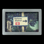 Station Sign belt buckles