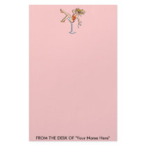 Stationary - Girl in a Martini Glass, Olivia Custom Stationery