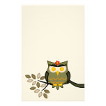 Stationary Owl in a tree Personalized Stationery