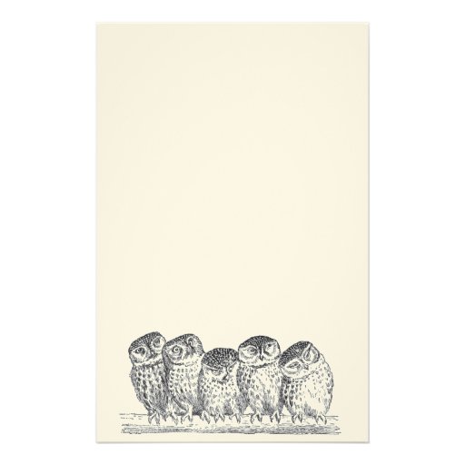 Stationary Vintage Owl Personalized Stationery Zazzle