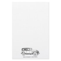 Stationary Vintage Sedan Car Custom Stationery