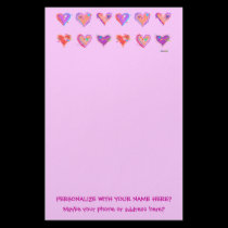 Stationery - Pop Art Crazy Hearts 2 stationery