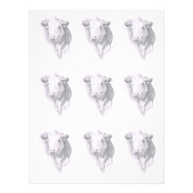 STATIONERY WITH COW BACKGROUND: PENCIL CUSTOM LETTERHEAD