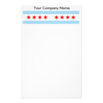 Stationery with Flag of Chicago, Illinois stationery