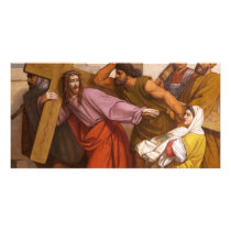 Stations of the Cross 5 Simon Carries the Cross Personalized Photo Card