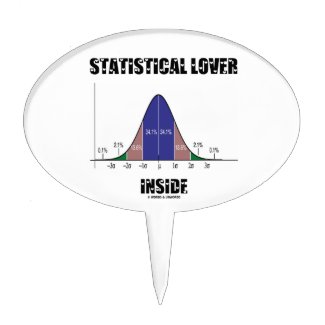 Statistical Lover Inside (Bell Curve Humor) Cake Picks