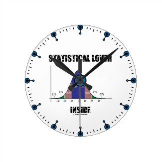 Statistical Lover Inside (Bell Curve Humor) Round Clock