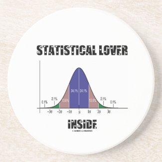 Statistical Lover Inside (Bell Curve Humor) Drink Coaster