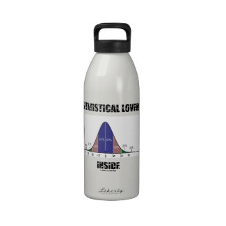 Statistical Lover Inside (Bell Curve Humor) Water Bottles