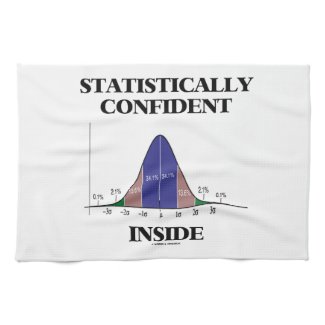 Statistically Confident Inside (Bell Curve Humor) Hand Towel