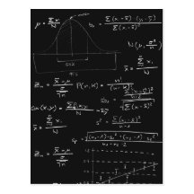Statistics blackboard postcard