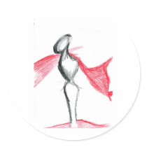 Statua Pallid Red Round Sticker