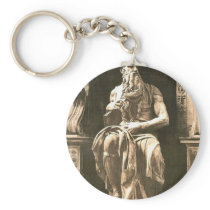 Statue by Michael Angelo, "The Seated Moses", Rome Keychains