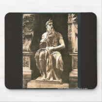 Statue by Michael Angelo, "The Seated Moses", Rome Mousepads