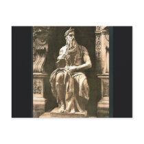 Statue by Michael Angelo, "The Seated Moses", Rome Postcards