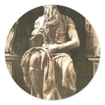 Statue by Michael Angelo, "The Seated Moses", Rome Sticker