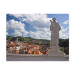 Statue In The Castle With A View On Cesky Krumlov Post Card