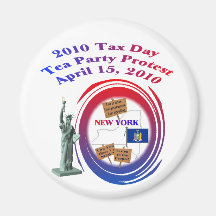 Statue of Liberty - 2010 Tax Day Tea Party Protest Fridge Magnet