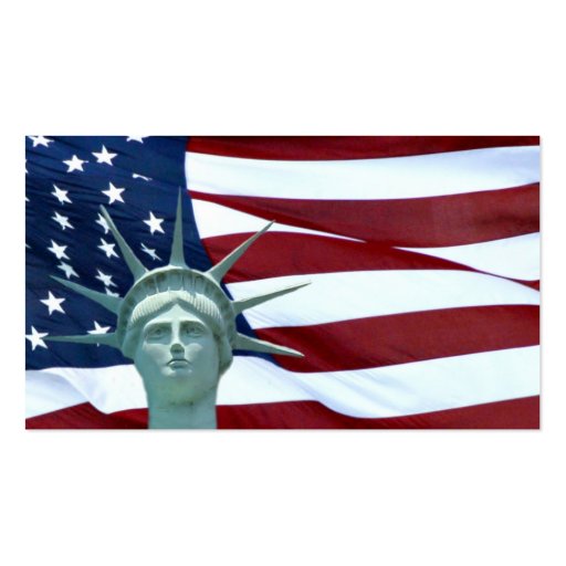 Statue of Liberty and American flag Business Card Templates