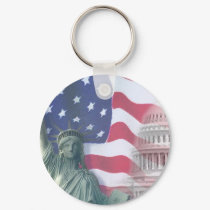 statue of liberty and flag keychains