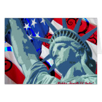 Statue of Liberty and Patriotic American Flag Cards