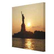 Statue of Liberty at Sunset wrappedcanvas